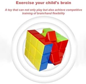 Speed Cube 3x3 Stickerless Smooth Turning Puzzle Box 56MM/2.2inch Educational Magic Cubes for Beginners Keeping Kids Busy Fidget Toy for Adults Colorful Design Gift Exercise Hand-Eye Coordination