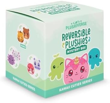 TeeTurtle Kawaii Cuties Series Reversible Plushie Mystery Box - 3-Inch Mini Two-Sided Blind Box Plush with Embroidered Details - Cute Collectible Surprise Toy for Kids, Teens, and Adults