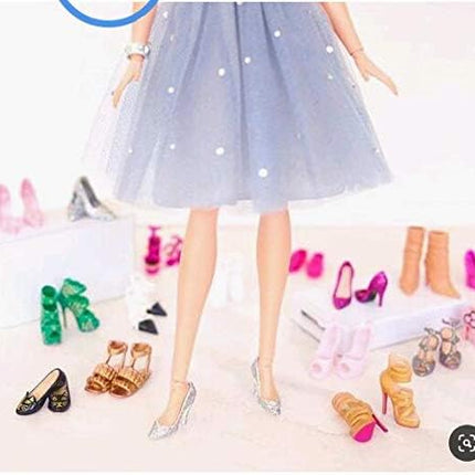 1 Doll Shoes Rack + 20 Pairs Doll Shoes Different Assorted Colors High Heel Shoes Doll Boots Flat Shoes Set Replacement for 11.5 inch Doll (Doll Rack & Shoes)