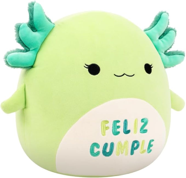 Squishmallows Original 12in Mipsy The Green Axolotl with “Feliz Cumple” Embroidery – Official Jazwares Plush (Medium-Sized)