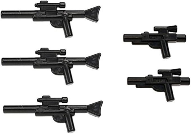 LEGO Star Wars Minifigure Blaster Guns Accessories 5 Pieces (3 Long Blasters, 2 Short Blasters)