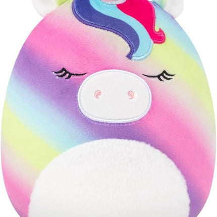 Squishmallows Original 8in Clarissa the Rainbow Unicorn with Fuzzy Belly – Official Jazwares Plush (Little)