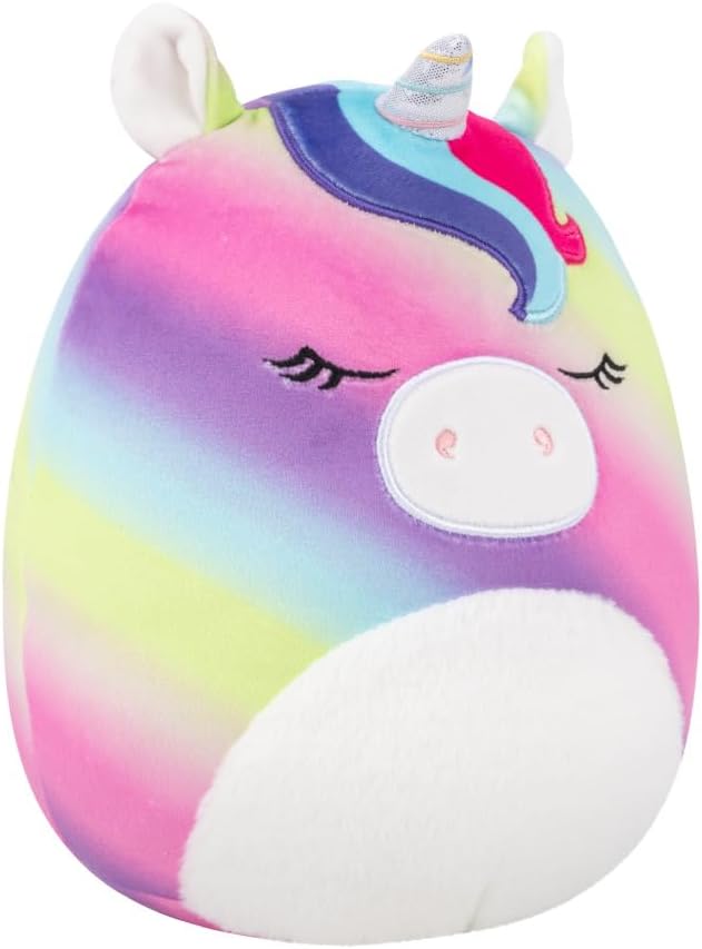 Squishmallows Original 8in Clarissa the Rainbow Unicorn with Fuzzy Belly – Official Jazwares Plush (Little)