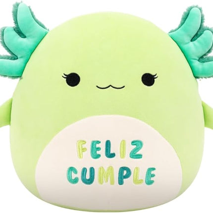 Squishmallows Original 12in Mipsy The Green Axolotl with “Feliz Cumple” Embroidery – Official Jazwares Plush (Medium-Sized)