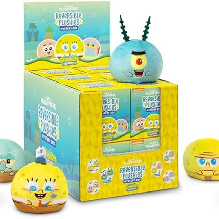 TeeTurtle Spongebob Squarepants Series Reversible Plushie Mystery Box - 3-Inch Mini Two-Sided Blind Box Plush with Embroidered Details - Cute Collectible Surprise Toy for Kids, Teens, and Adults