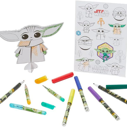 Star Wars Mandalorian Baby Yoda Coloring & Sticker Activity Set for Kids with Travel Carrying Case