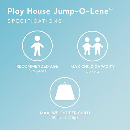 Intex Inflatable Jump-O-Lene Trampoline Bounce House with Crawl-Thru Door & Net - Indoor & Outdoor Backyard Blow-Up Bouncy Playhouse for Kids Ages 3-6