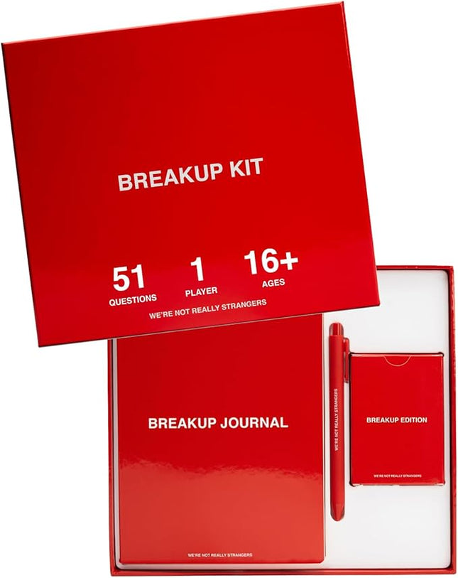 WE'RE NOT REALLY STRANGERS Breakup Kit – 51 Cards & a Journal for Healing and Moving On - for Singles, Adults, & Teens - for Memorable Game Nights, Ages 18+,1-2 Players