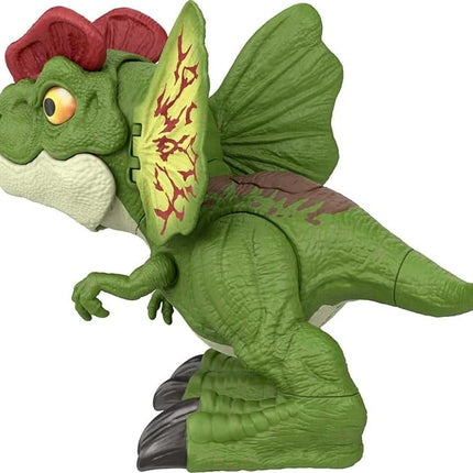 Mattel Jurassic World Uncaged Dinosaur Toy, Fierce Launchin' Dilophosaurus Figure with Shooting Action, Sound & 2 Projectiles