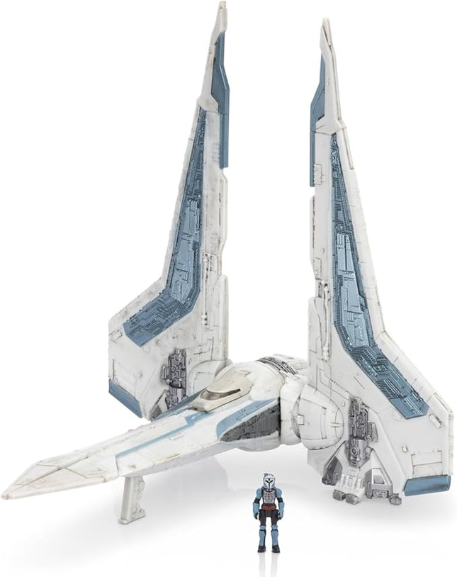 Star Wars Micro Galaxy Squadron Bo-Katan’s Gauntlet Fighter (Armada Edition) - 5-inch Vehicle with Rotating Wings and 1-Inch Micro Figure Accessory
