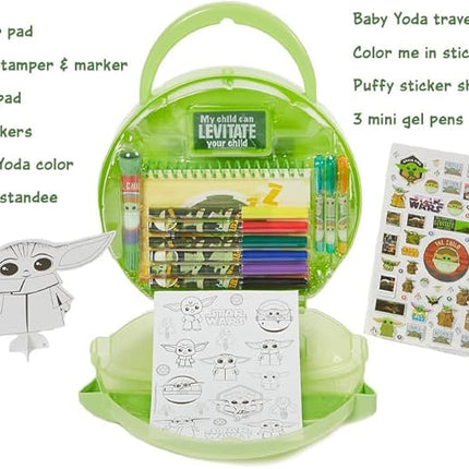 Star Wars Mandalorian Baby Yoda Coloring & Sticker Activity Set for Kids with Travel Carrying Case