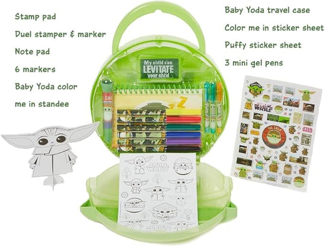 Star Wars Mandalorian Baby Yoda Coloring & Sticker Activity Set for Kids with Travel Carrying Case