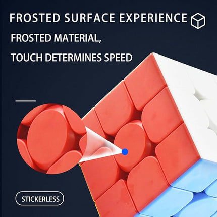 Speed Cube 3x3 Stickerless Smooth Turning Puzzle Box 56MM/2.2inch Educational Magic Cubes for Beginners Keeping Kids Busy Fidget Toy for Adults Colorful Design Gift Exercise Hand-Eye Coordination