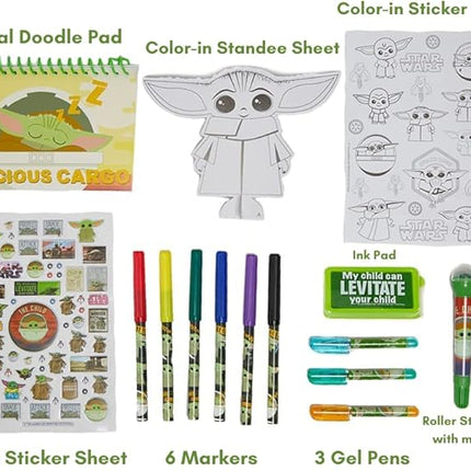 Star Wars Mandalorian Baby Yoda Coloring & Sticker Activity Set for Kids with Travel Carrying Case