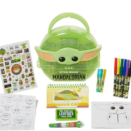Star Wars Mandalorian Baby Yoda Coloring & Sticker Activity Set for Kids with Travel Carrying Case