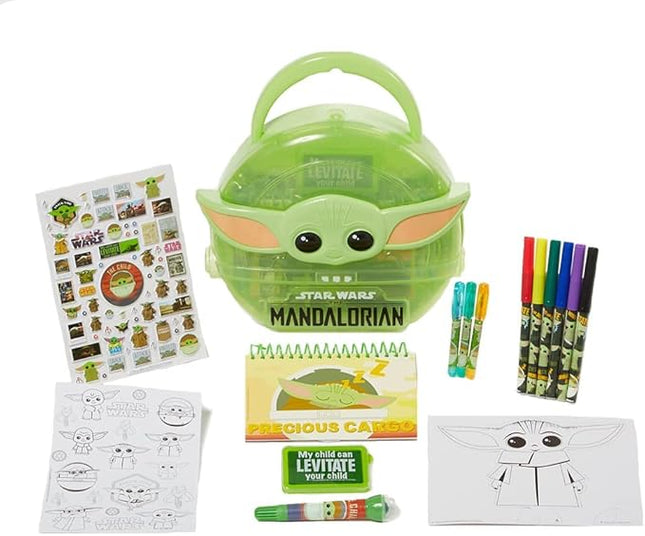 Star Wars Mandalorian Baby Yoda Coloring & Sticker Activity Set for Kids with Travel Carrying Case