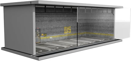 1/64 Diorama Display Case with LED Lights - Compatible with Hot Wheels Matchbox Mini GT Diecast Cars, for Model Car Display and Storage, Stackable Garage(D5)