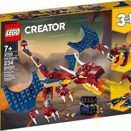LEGO Creator 3in1 Fire Dragon 31102 Building Kit, Cool Buildable Toy for Kids (234 Pieces)
