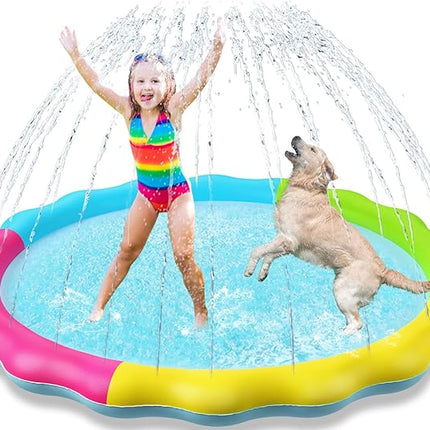 Jasonwell Splash Pad Sprinkler for Kids Splash Play Mat Outdoor Water Toys Inflatable Splash Pad Baby Toddler Pool Boys Girls Children Outside Backyard Dog Sprinkler Pool Age 1 2 3 4 5 6 7 8 9 M