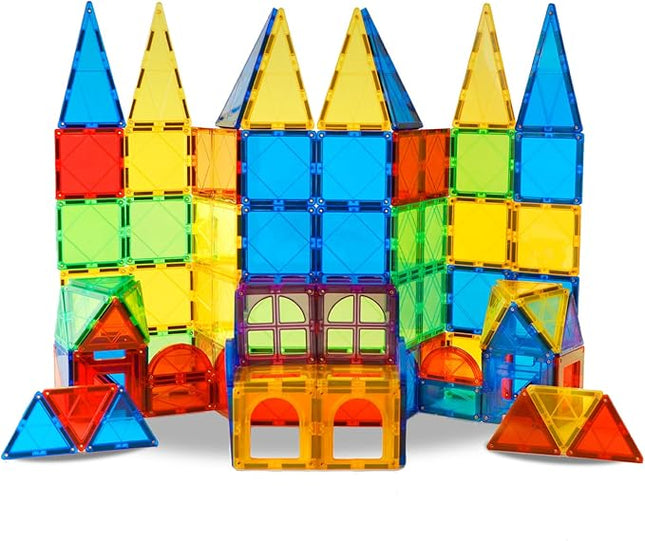 MAGBLOCK Magnetic Tiles Toys for Kids Magnet Building Tiles 100 Pcs Magnetic Blocks Preschool Building Sets Educational Toys for Toddlers Boys and Girls.