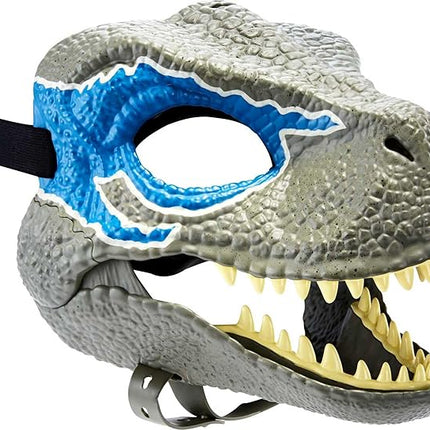 Mattel Jurassic World Dominion Velociraptor Blue Dinosaur Mask, Movie-inspired Role Play Toy with Opening Jaw, Realistic Design
