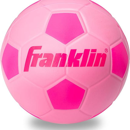 Franklin Sports Kids Foam Soccer Ball - Mini Soft Foam Youth Soccer Ball - Indoor + Outdoor Toy Soccer Ball for Kids - Probrite 6.5" Mini Foam Ball - Soft Backyard + Practice Toy Ball - Pink