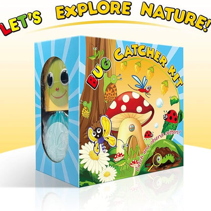 ESSENSON Bug Catcher Kit, Outdoor Toy Gift for 3 4 5 6 7 8+ Year Old Boys Girls Kids, 2 Pcs Bug Cage Butterfly, Outdoor Explorer Kit with Whistles for Backyard Exploration