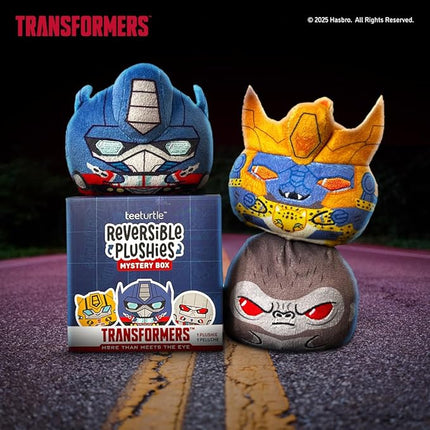 TeeTurtle Transformers Series Reversible Plushie Mystery Box - 3-Inch Mini Two-Sided Blind Box Plush with Embroidered Details – Cute Collectible Surprise Toy for Kids, Teens, and Adults