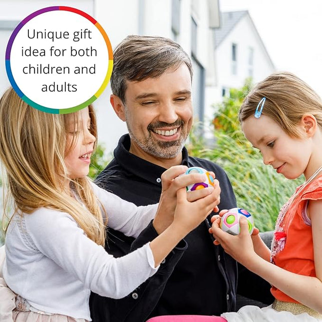 CUBIDI® Original Rainbow Puzzle Ball I Brain Teasers for Kids Ages 6-10 I for Boys and Girls 6+ Years, Cool Travel Toy for Children, Fidget Ball, 3D Puzzle Toy