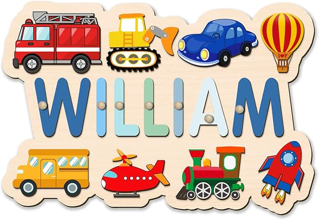 Name Puzzle for Kids Personalized, Custom Wooden Name Animal Puzzle, Montessori Learning Toys for Toddler 1-3, First Birthday Gifts for Girls&Boys