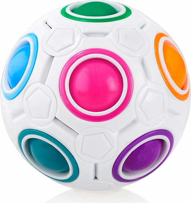 CUBIDI® Original Rainbow Puzzle Ball I Brain Teasers for Kids Ages 6-10 I for Boys and Girls 6+ Years I Travel Toy for Children | Fidget Ball Magic Ball