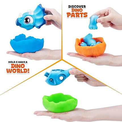 Smashers Junior Dino Dig Small Egg (Triceratops) by ZURU 12+ Surprises Compounds Mold Dinosaur Preschool Toys Build Construct Sensory Play - 3 Years +