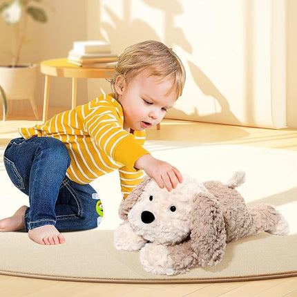 Stuffed Animals Adorable Dog Plush Toys 16.5 inches Soft and Comfort Maltese Dog Plush Toy Gift for Kids, Beige/Grey