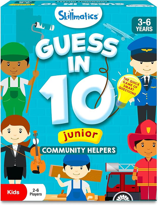 Skillmatics Guess in 10 Junior Community Helpers for Boys, Girls, and Families Who Love Card Games, Board Games & Educational Toys, Travel Friendly, Gifts for Ages 3, 4, 5, 6