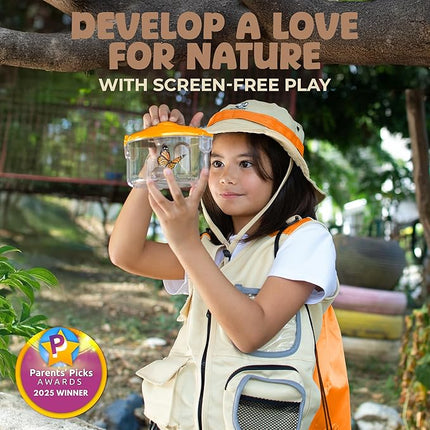 Kids Explorer Kit with Safari Vest, Hat & More - Kids Bug Catching Kit with Adventure Guide & Scavenger Hunt - Cute Dress-Up Zookeeper Costume & Safari Costume for 7-12 Year Old Boys Girls