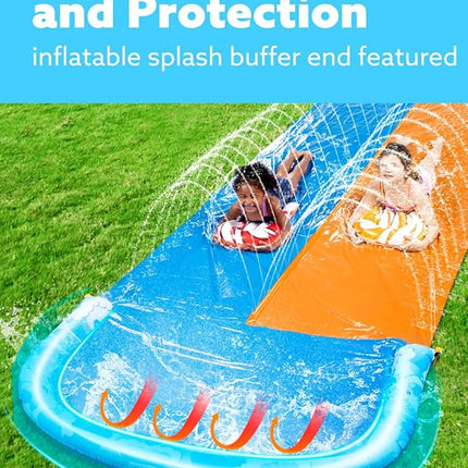 JOYIN 22.5ft Water Slides and 2 Bodyboards, Lawn Water Slide Summer Slip Waterslides Water Toy with Build in Sprinkler for Backyard Outdoor Water Fun for Kids