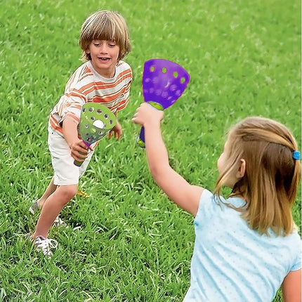Geospace Original POP 'N Catch Family Skill Game with 2 Launchers - Launch & Catch The Ball for Hours of Fun! Perfect for Backyard, Beach or Tailgate Parties! Outdoor or Indoor Fun for Kids & Adults