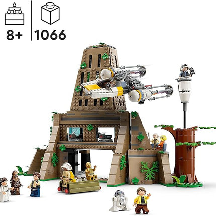 Lego 75365 Star Wars Yavin 4 Rebel Base with 10 Minifigures Including Luke Skywalker, Princess Leia, Chewbacca and 2 Droid Figures, Y-Wing Starfighter and Command Room of A New Hope