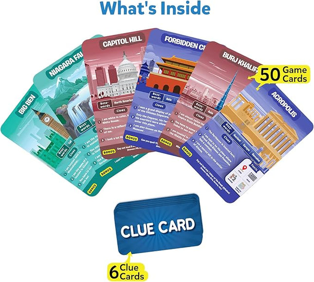 Skillmatics Guess in 10 Legendary Landmarks, Educational Travel Toys for Boys, Girls, and Kids Who Love Card Games, Board Games, Geography and History, Trivia, Gifts for Ages 8, 9, 10 and Up