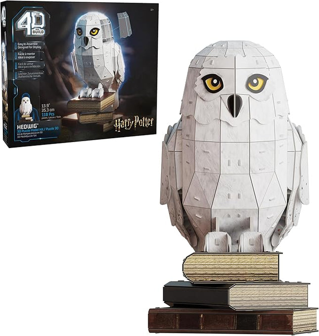 4D Build, Harry Potter Hedwig 3D Model Kit, Harry Potter Collectibles & Desk Decor, Adult Building Toys, 3D Puzzles for Adults & Teens, 118 Pieces, for Ages 12 & Up
