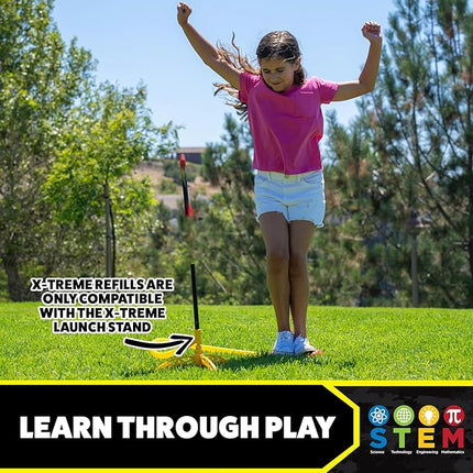 Stomp Rocket X-Treme Rocket Refills, 3 Rockets - Replacement for Rocket Launcher for Kids - Fun Backyard & Outdoor Kids Toys Gifts for Boys & Girls