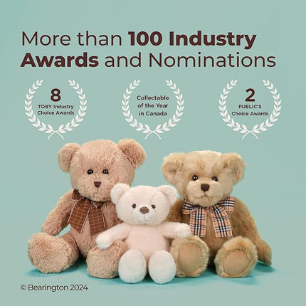 Bearington Tabby Stuffed Cat Animal - 15" Realistic Striped Orange Cat Stuffed Animal with Soft Fur and Floppy Body for Toddlers - Cuddly Kitten Plush Gift for Kids and Feline Lovers