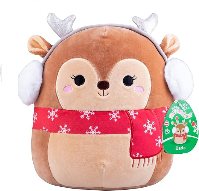 Squishmallows Original 10-Inch Darla The Christmas Deer - Official Jazwares Holiday Reindeer Plush- Collectible Soft & Squishy Stuffed Animal Toy- 2025 Limited Edition - Gift for Kids, Girls & Boys