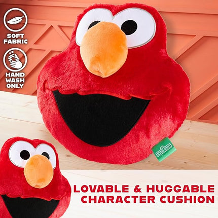 Sesame Street Elmo Plush Cushion Pillow, Soft Plush Throw Pillow Cushion Bedroom Decor Cuddle Plushies, Gifts for Girls, Teens, Women (Red Elmo, L12.4 x W12.2)