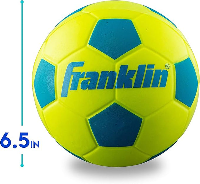 Franklin Sports Kids Foam Soccer Ball - Mini Soft Foam Youth Soccer Ball - Indoor + Outdoor Toy Soccer Ball for Kids - Probrite 6.5" Mini Foam Ball - Soft Backyard + Practice Toy Ball - Yellow