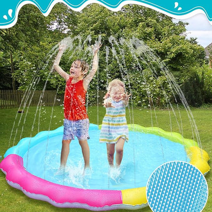 Jasonwell Splash Pad Sprinkler for Kids Splash Play Mat Outdoor Water Toys Inflatable Splash Pad Baby Toddler Pool Boys Girls Children Outside Backyard Dog Sprinkler Pool Age 1 2 3 4 5 6 7 8 9 L