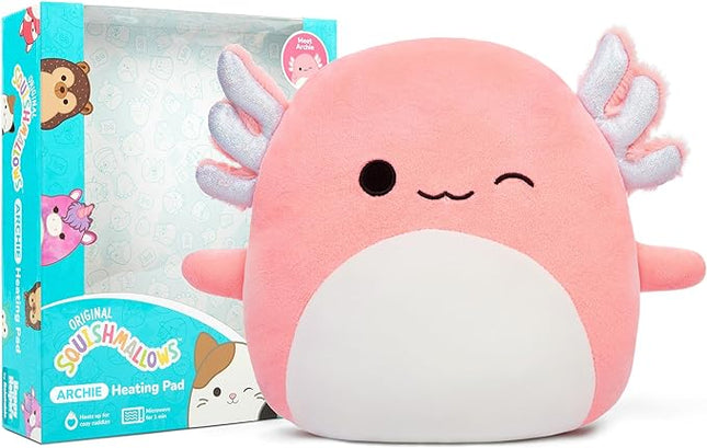 Squishmallows Archie The Axolotl by Relatable, Microwavable Heating Pad for Period Cramps, Easter Basket Stuffer Plushie, Easter Gift Ideas for Teens and Kids, Includes 1 Lavender Scented Heating Pad