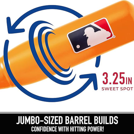 Franklin Sports MLB Jumbo Kids Plastic Baseball Bat - Backyard Bat with Large Barrel for Toddlers - Fat Plastic Bat