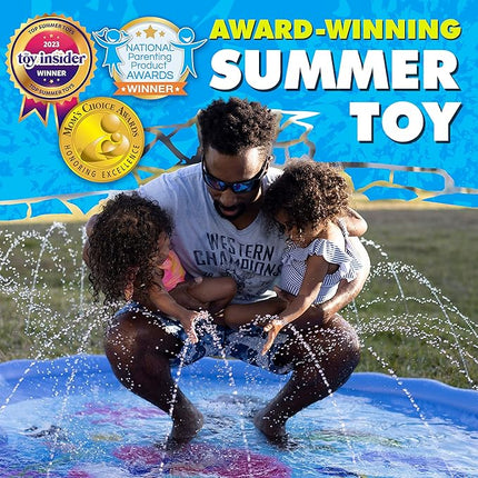 SplashEZ 89’’ Extra Large Splash Pad for Kids & Dogs Great Outdoor Toys for Toddlers 1-3 & Kids Ages 4-8, Baby Pool for Backyard Sprinkler, Pool Plastic Dog Water Summer Toys