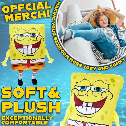 Get Trend Spongebob Squarepants Plush Cushion Pillow, Soft Plush Throw Pillow Cute Fluffy Cushion Bedroom Decor, Gifts for Teens, Women (Yellow Spongebob, L13.8 x W11)